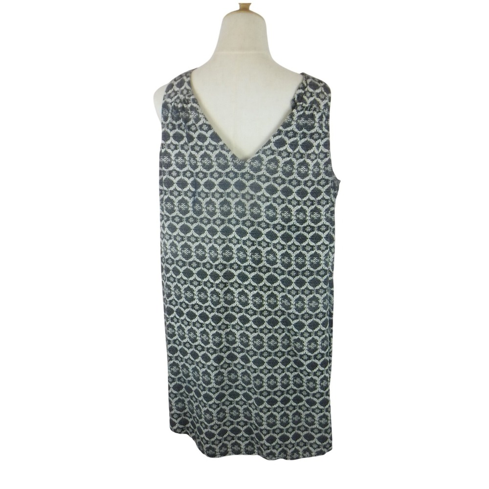 Old Navy Womens‎ XL Sleeveless Keyhole Neck Geometric Print Dress Black White